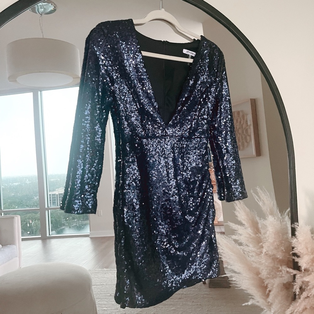 Stunning Navy Sequin Mini Dress